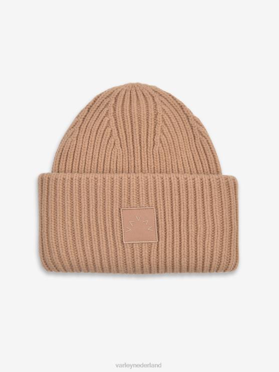 BD04L521 zand cresta geribde muts vrouwen Varley accessoires