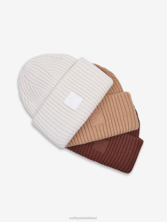 BD04L522 chocolade cresta geribde muts vrouwen Varley accessoires