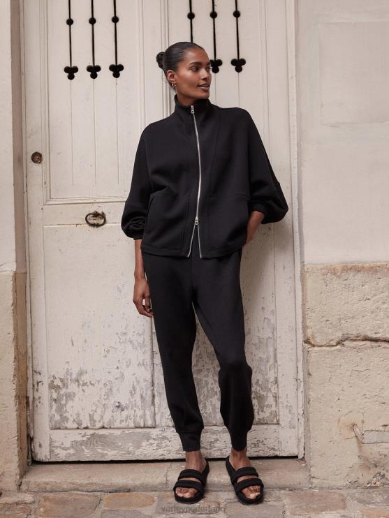 BD04L335 zwart hyde relaxte joggingbroek met boorden vrouwen Varley kleding