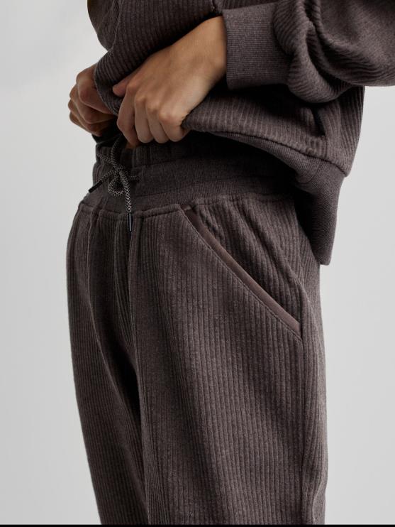 BD04L377 chocolade mergel ascot joggingbroek vrouwen Varley kleding