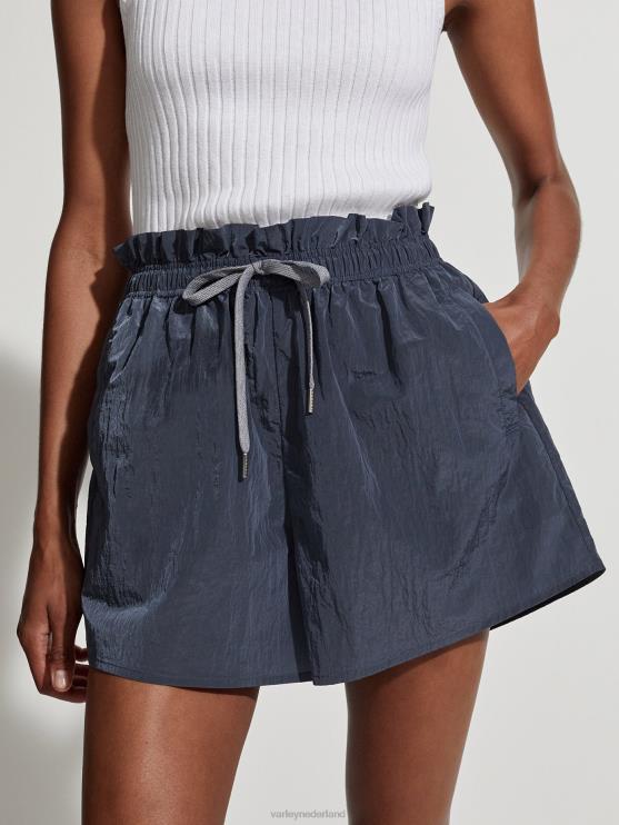 BD04L329 leisteen blauw tulair short met hoge taille 3" vrouwen Varley kleding