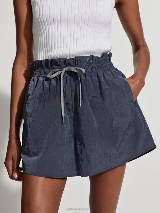 BD04L329 leisteen blauw tulair short met hoge taille 3