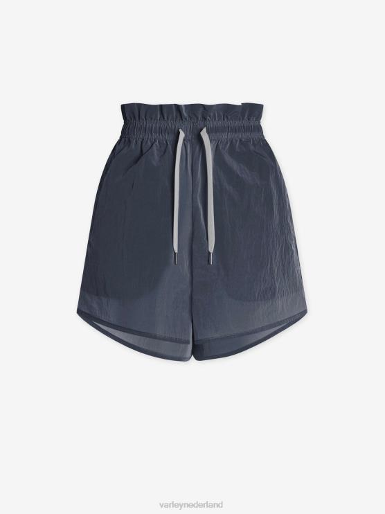 BD04L329 leisteen blauw tulair short met hoge taille 3