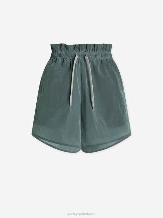 BD04L330 leisteen groen tulair short met hoge taille 3