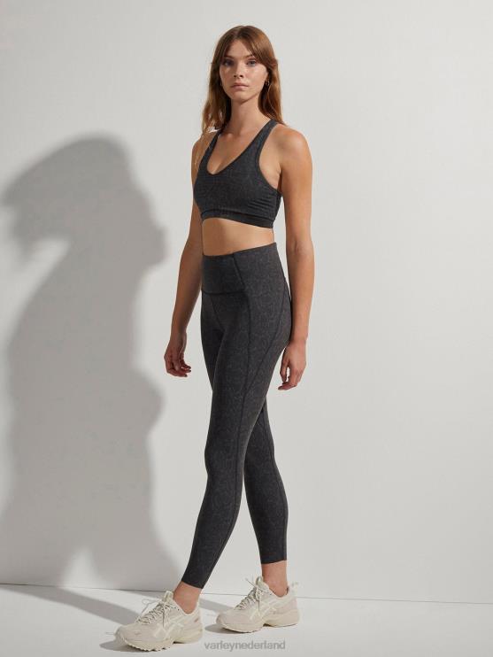 BD04L347 zwarte rasterslang let's go night running legging 25