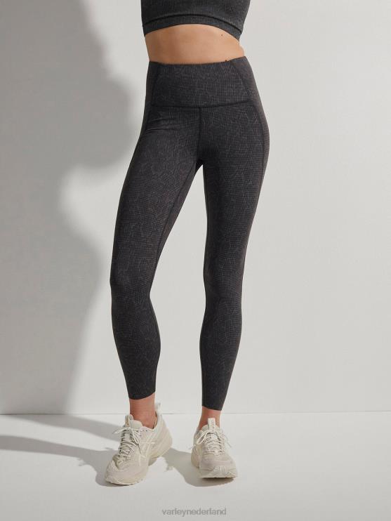 BD04L347 zwarte rasterslang let's go night running legging 25