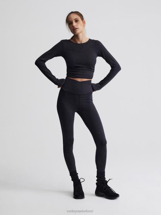BD04L397 zwarte mergel altijd warme super hoge legging 25