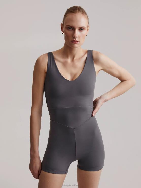 BD04L170 zwartgeblakerde parel let's go juni all-in-one 4" vrouwen Varley kleding