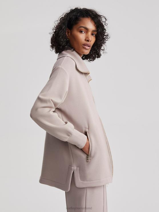 BD04L110 taupe klei adair jack met ritssluiting vrouwen Varley kleding