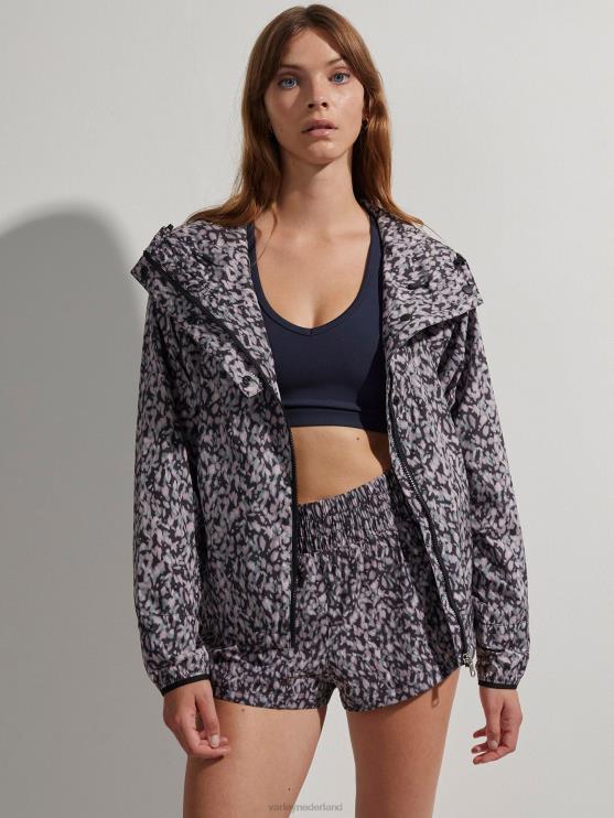 BD04L412 donker bewegingsblaadje terras hardloopjack met print vrouwen Varley kleding