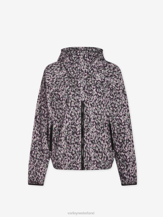 BD04L412 donker bewegingsblaadje terras hardloopjack met print vrouwen Varley kleding