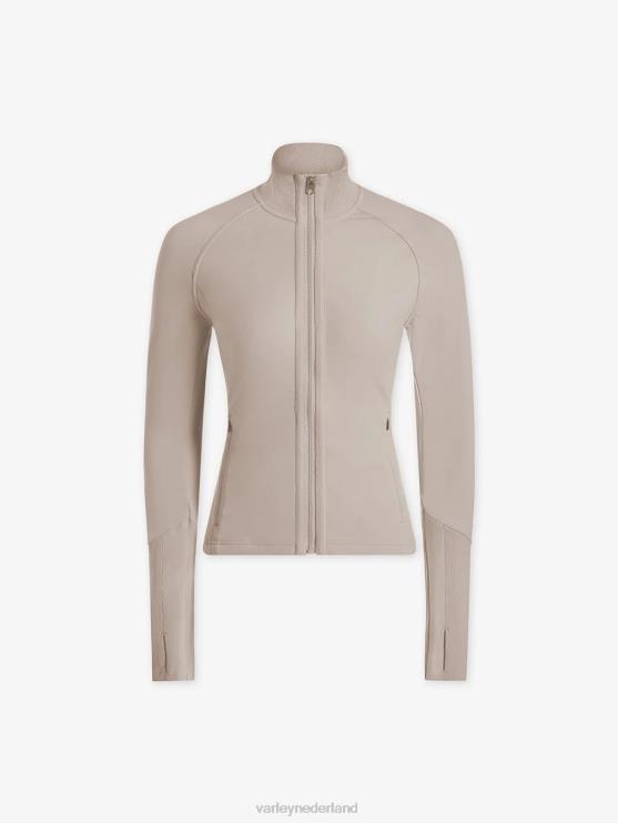 BD04L416 taupe klei middellandse jas vrouwen Varley kleding
