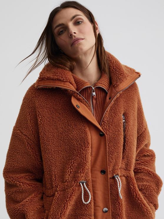 BD04L438 karamel café jones jas vrouwen Varley kleding