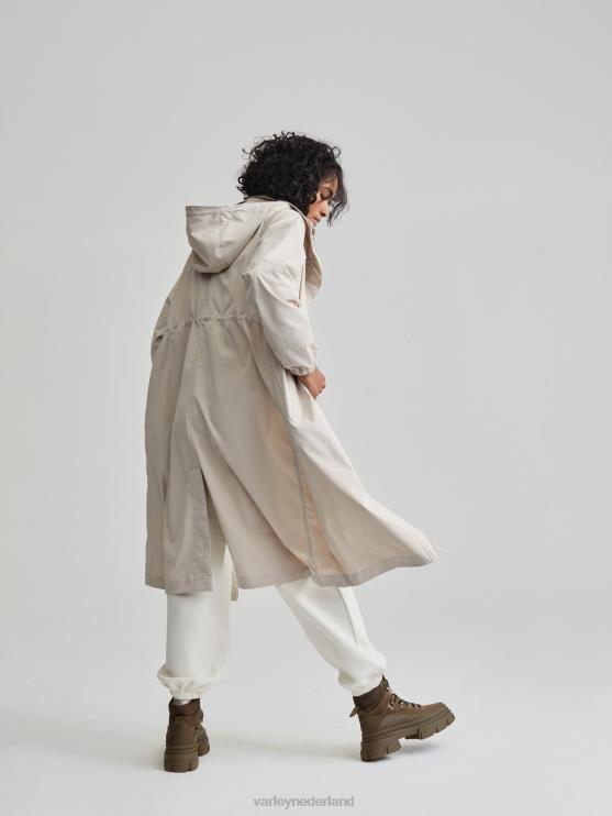 BD04L456 zilveren omlijning grove lange parka vrouwen Varley kleding