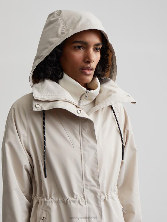BD04L456 zilveren omlijning grove lange parka vrouwen Varley kleding