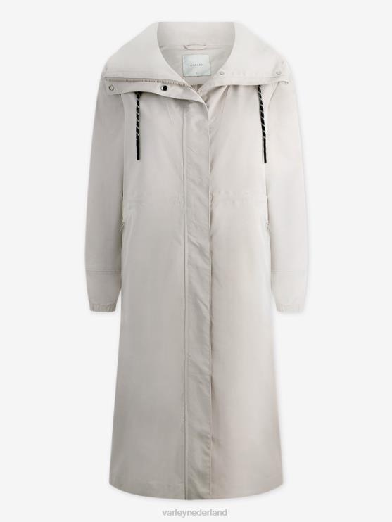 BD04L456 zilveren omlijning grove lange parka vrouwen Varley kleding