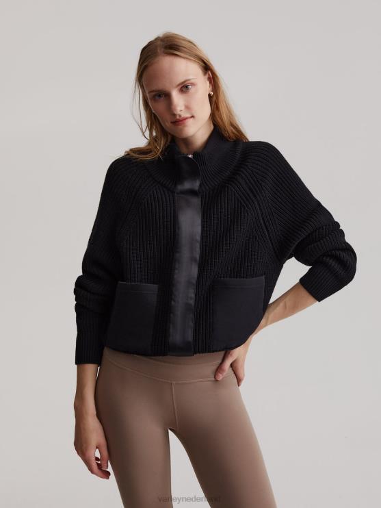 BD04L463 zwart delfern jas vrouwen Varley kleding