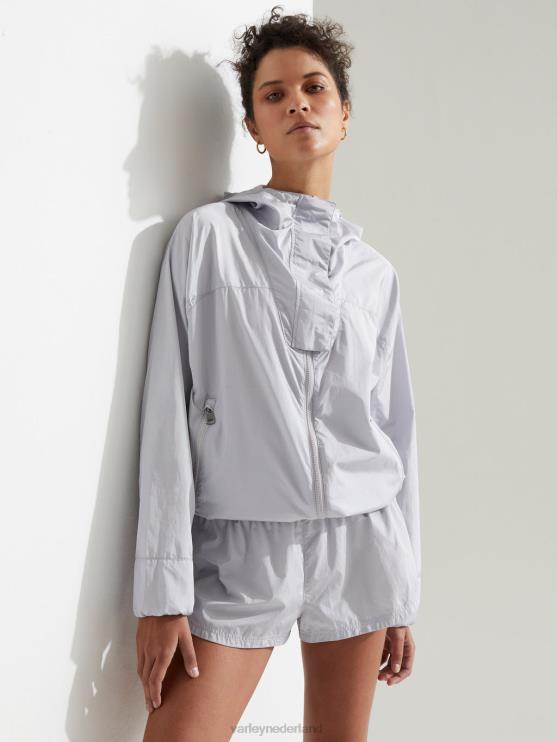 BD04L478 metallic asgrijs terras windjack vrouwen Varley kleding