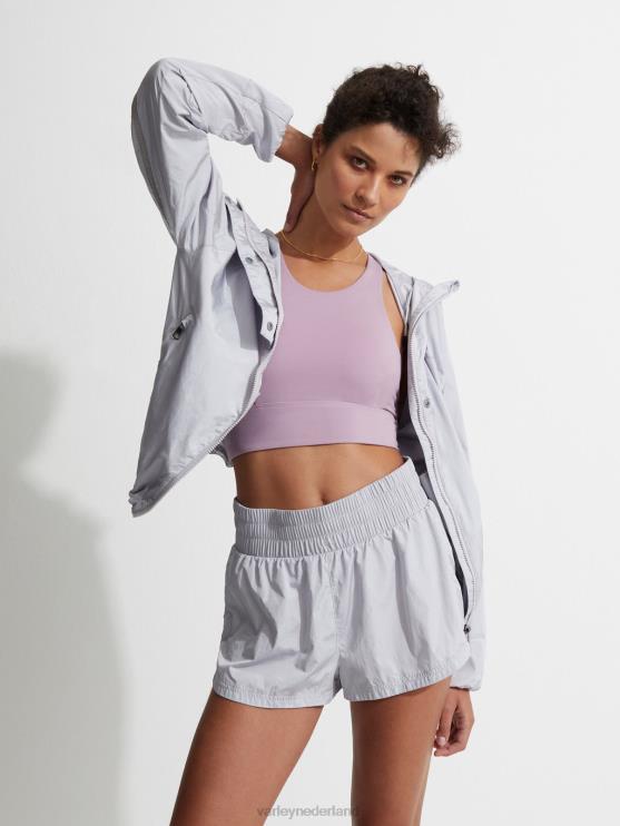 BD04L478 metallic asgrijs terras windjack vrouwen Varley kleding