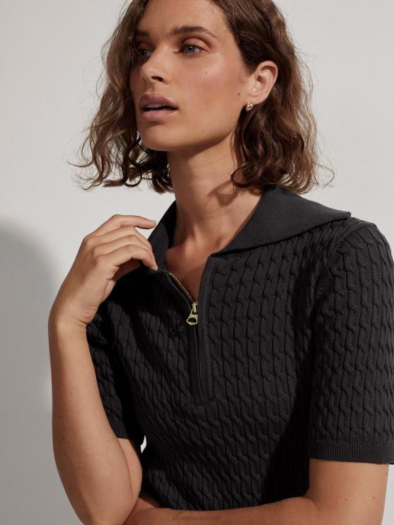BD04L141 zwart Lillian off-court polo vrouwen Varley kleding