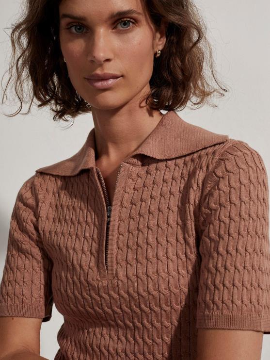 BD04L142 mokka mousse Lillian off-court polo vrouwen Varley kleding