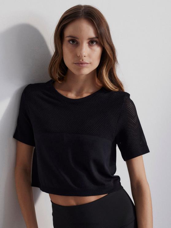 BD04L251 zwart paden cropped tee vrouwen Varley kleding