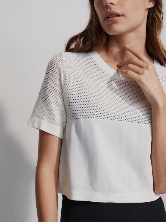 BD04L252 zilverreiger paden cropped tee vrouwen Varley kleding
