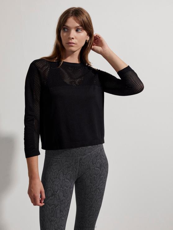 BD04L124 zwart Halldale naadloos T-shirt met lange mouwen vrouwen Varley kleding