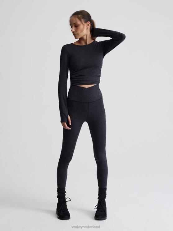 BD04L222 zwarte mergel altijd warm sloan cropped T-shirt vrouwen Varley kleding