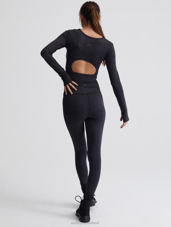 BD04L222 zwarte mergel altijd warm sloan cropped T-shirt vrouwen Varley kleding