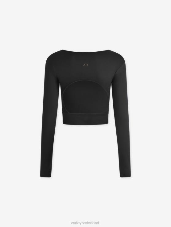 BD04L222 zwarte mergel altijd warm sloan cropped T-shirt vrouwen Varley kleding