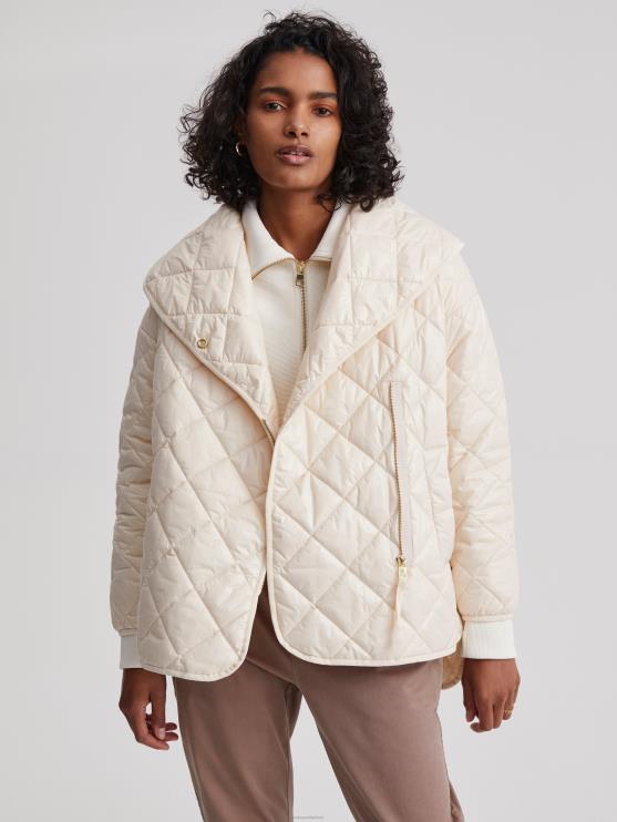 BD04L435 witkop grijs Foster gewatteerde jas vrouwen Varley kleding