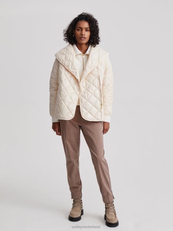 BD04L435 witkop grijs Foster gewatteerde jas vrouwen Varley kleding