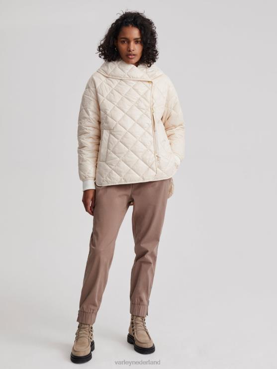 BD04L435 witkop grijs Foster gewatteerde jas vrouwen Varley kleding