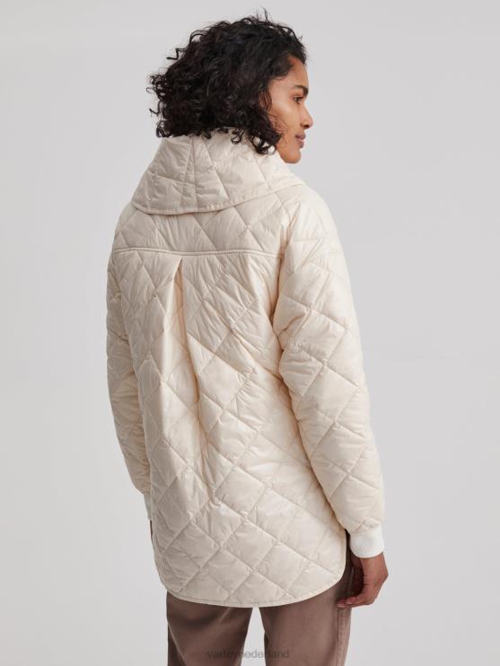 BD04L435 witkop grijs Foster gewatteerde jas vrouwen Varley kleding