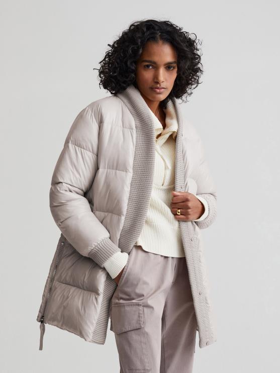 BD04L443 zilveren omlijning baldwin puffer jas vrouwen Varley kleding