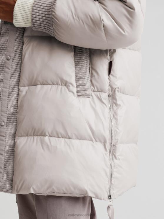 BD04L443 zilveren omlijning baldwin puffer jas vrouwen Varley kleding