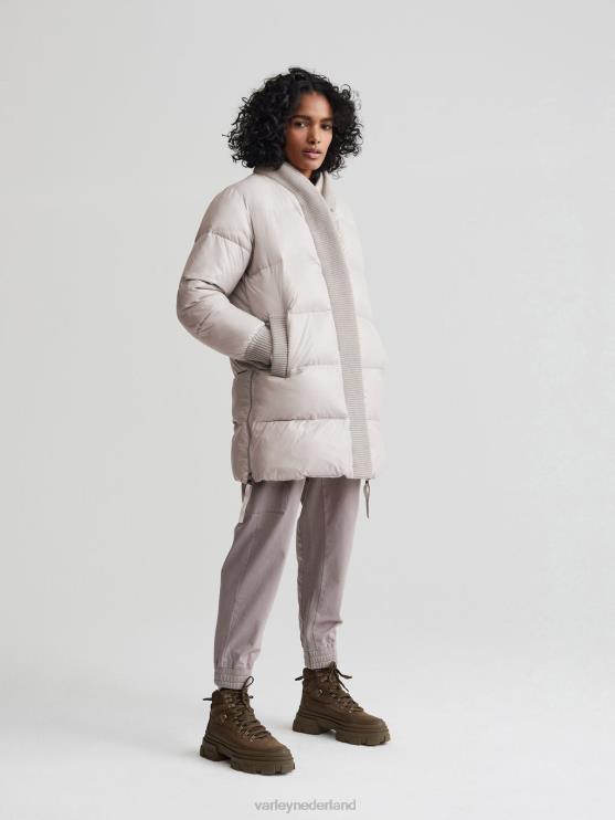 BD04L443 zilveren omlijning baldwin puffer jas vrouwen Varley kleding