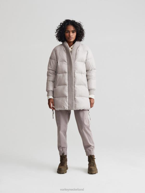 BD04L443 zilveren omlijning baldwin puffer jas vrouwen Varley kleding