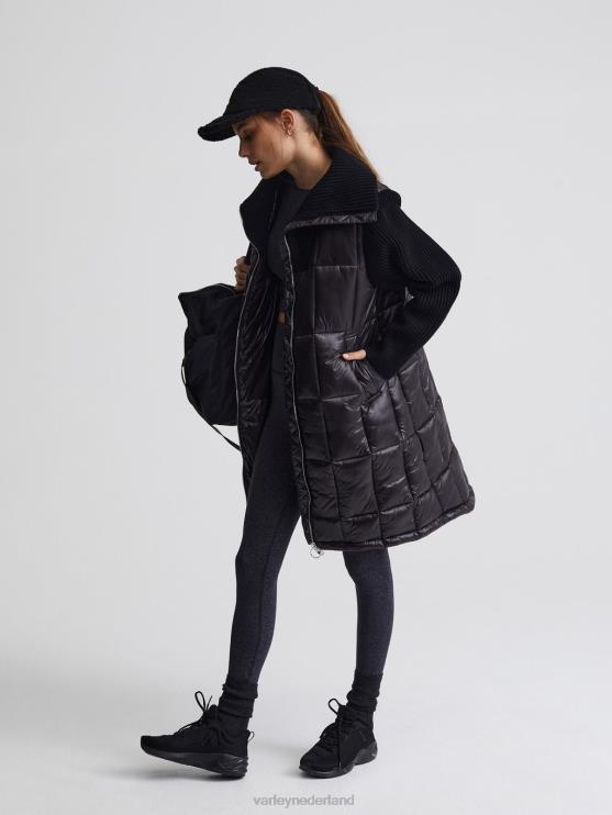 BD04L450 zwart Mayten gebreid pufferjack vrouwen Varley kleding
