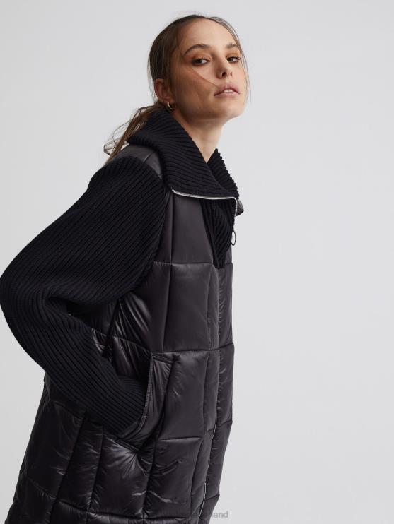 BD04L450 zwart Mayten gebreid pufferjack vrouwen Varley kleding