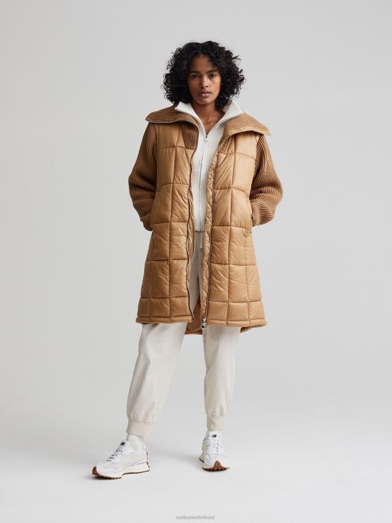 BD04L451 woestijnzand Mayten gebreid pufferjack vrouwen Varley kleding