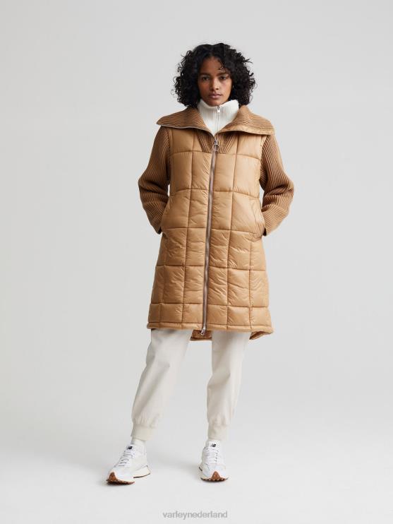 BD04L451 woestijnzand Mayten gebreid pufferjack vrouwen Varley kleding