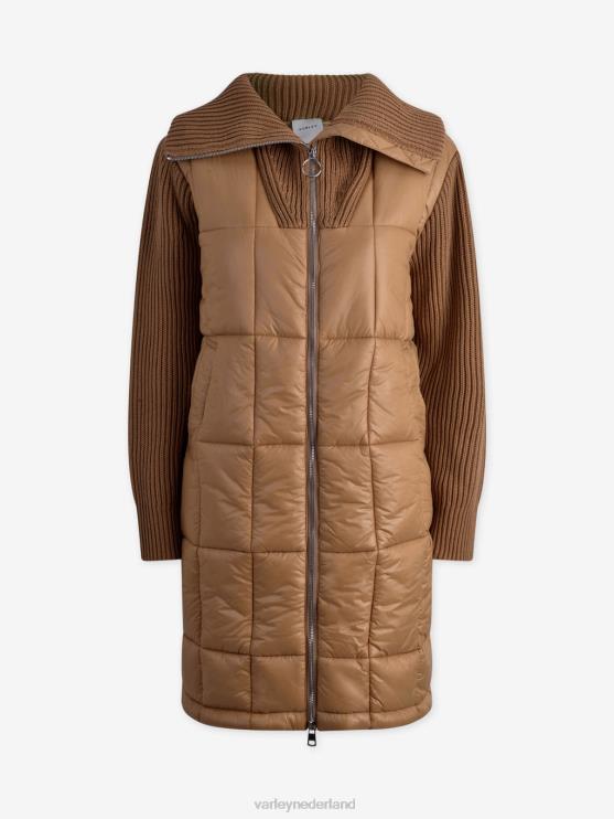 BD04L451 woestijnzand Mayten gebreid pufferjack vrouwen Varley kleding