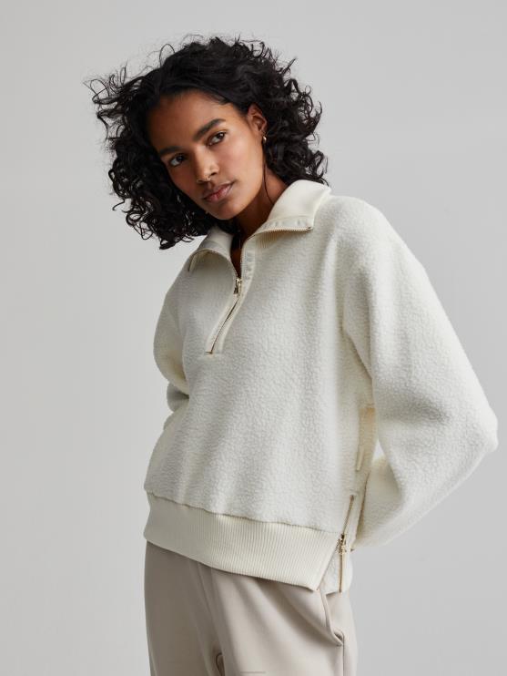 BD04L235 zilverreiger roselle fleece met halve rits vrouwen Varley kleding