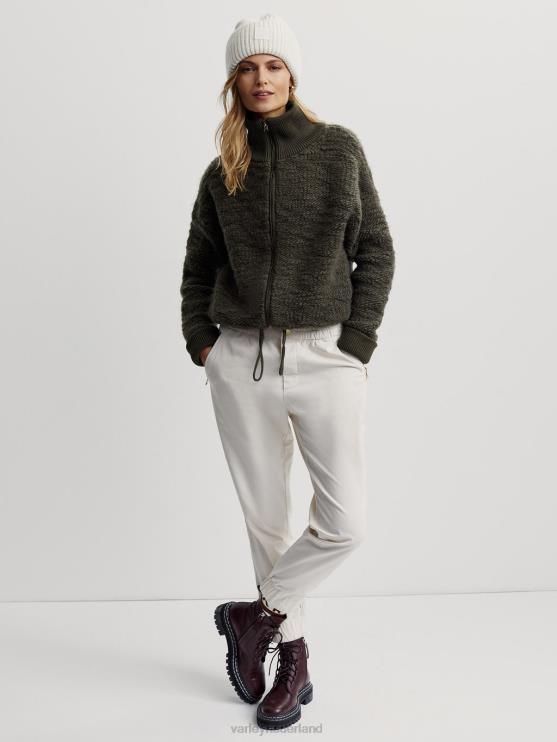 BD04L423 donkere olijf jager fleece met ritssluiting vrouwen Varley kleding