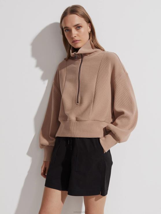 BD04L145 chanterelle ramona pullover met halve rits vrouwen Varley kleding