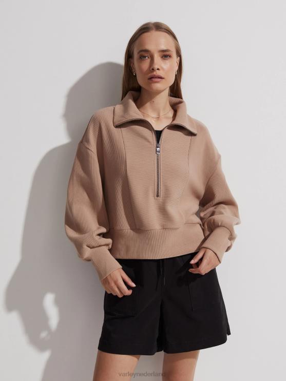 BD04L145 chanterelle ramona pullover met halve rits vrouwen Varley kleding