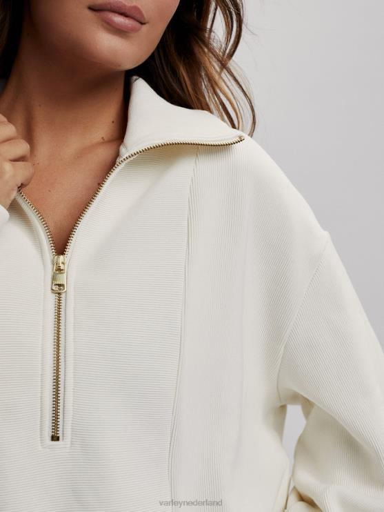 BD04L147 fluister wit ramona pullover met halve rits vrouwen Varley kleding