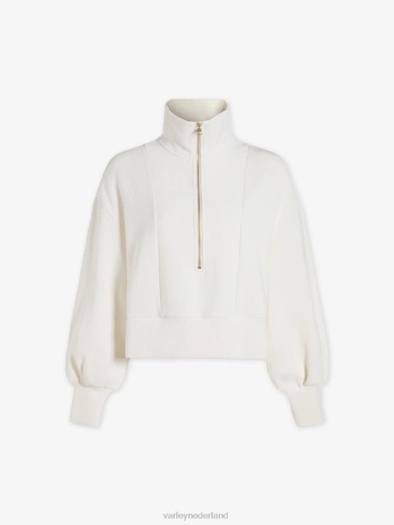 BD04L147 fluister wit ramona pullover met halve rits vrouwen Varley kleding
